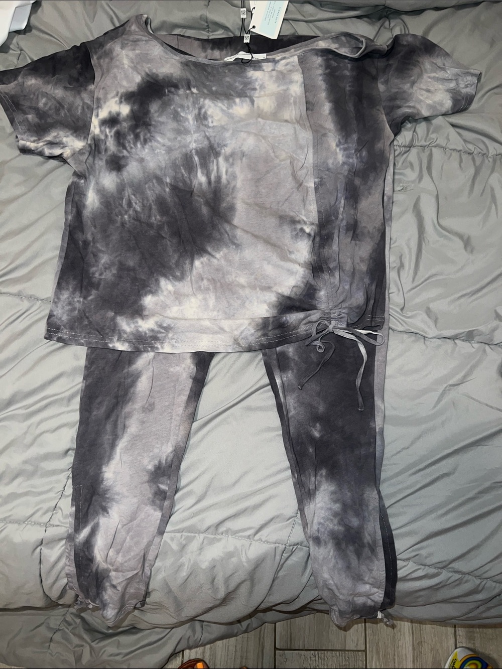 Women’s Tie-Dye Two-Piece Set - Gray